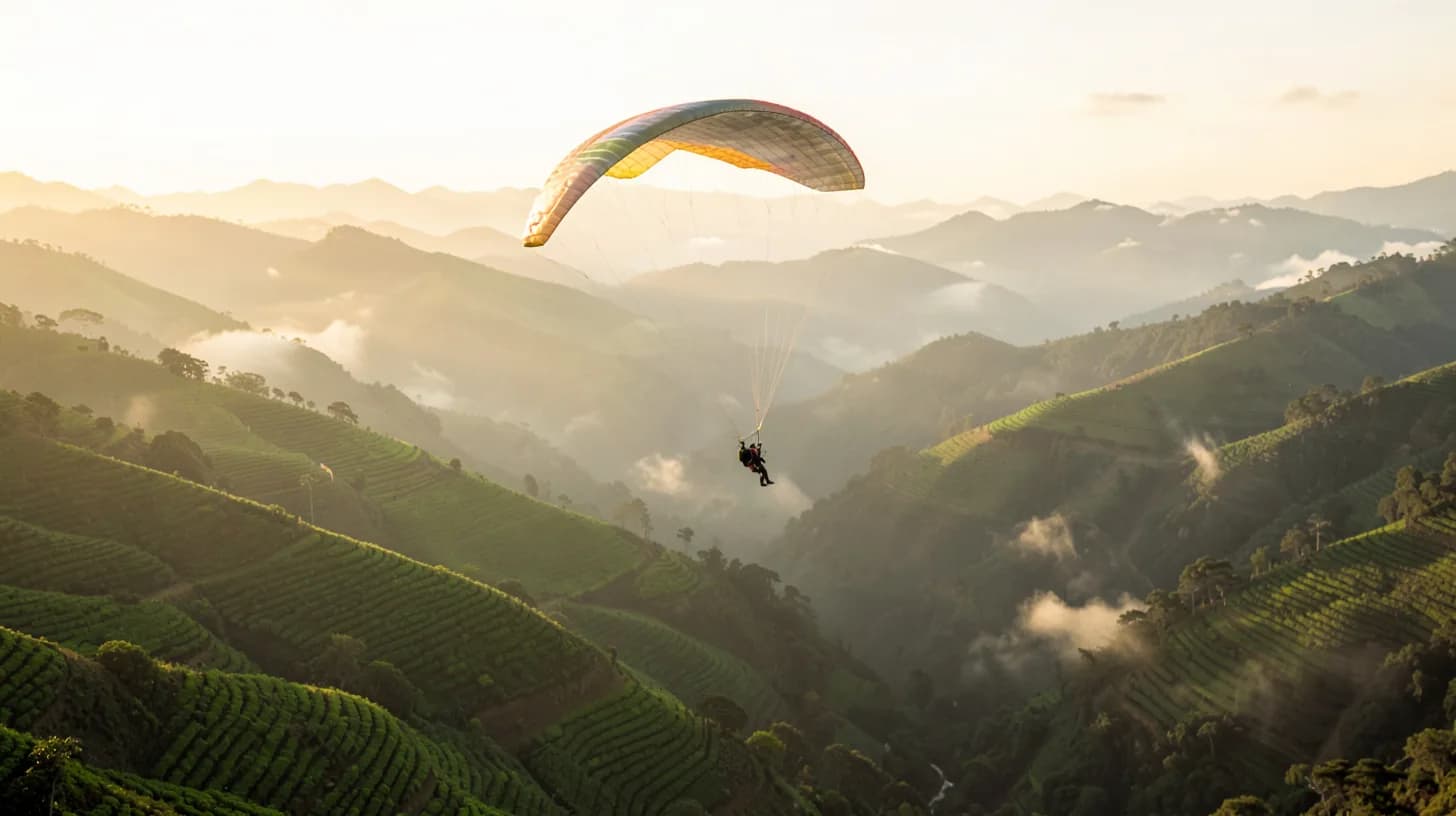 Paragliding above Pitalito